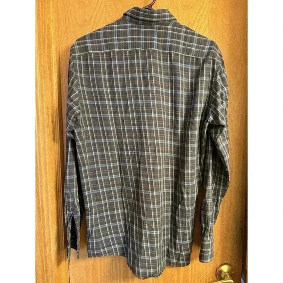 Ermenegildo Zegna Cashco Blue Plaid Mens Button Down Shirt Sz Small - Picture 3 of 5